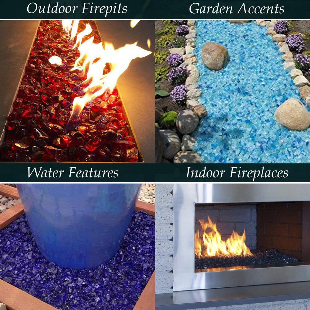 None 0.125 cu. ft. 1/4 in. 10 lbs. Caribbean Sky Blue Reflective Fire Glass