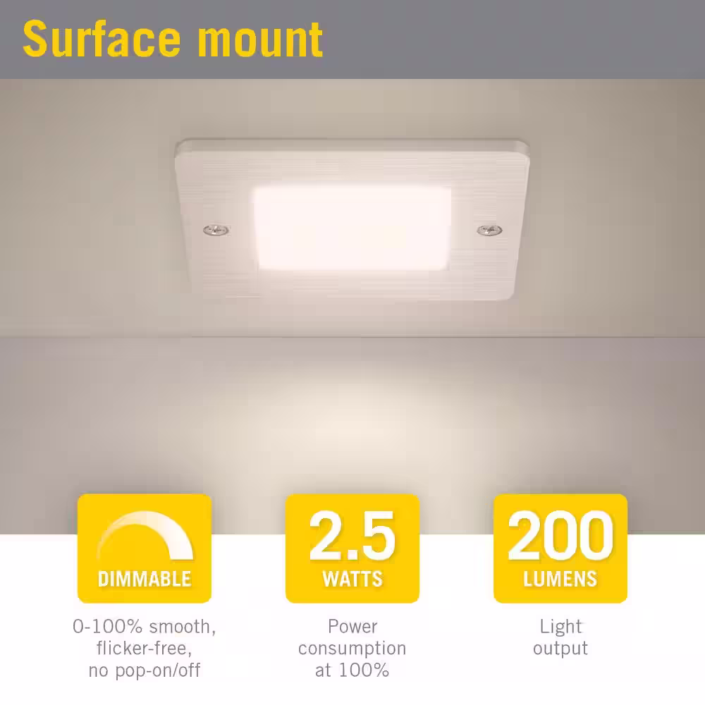 Armacost Lighting Square Low Profile Under Cabinet LED Puck Light 4000K