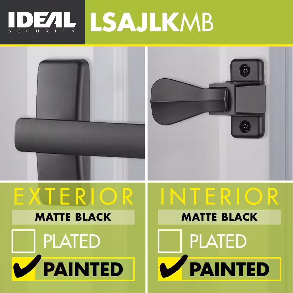 IDEAL SECURITY Matte Black AJ Lever Set with Keyed Deadbolt, Matte Black