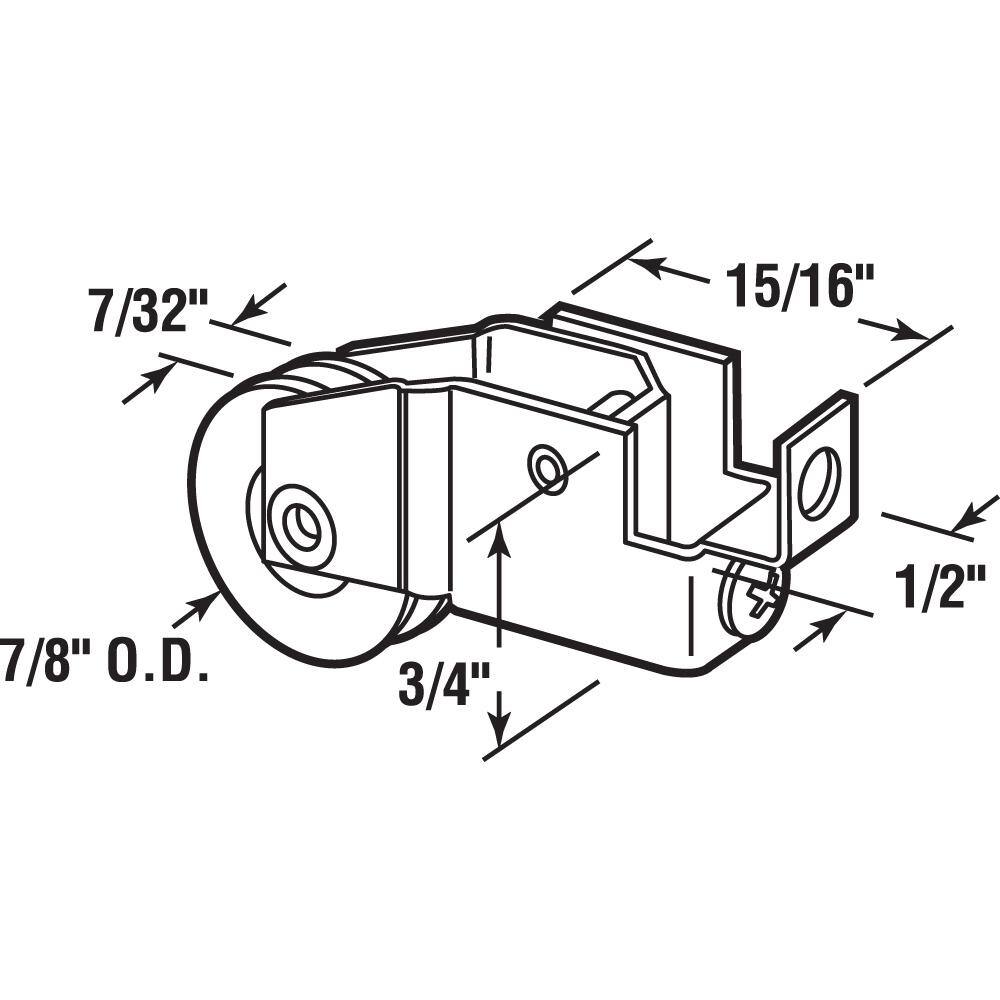 Prime-Line 27/32 in., Sliding Window Roller Assembly with Steel Ball bearing Roller (2-Pack)