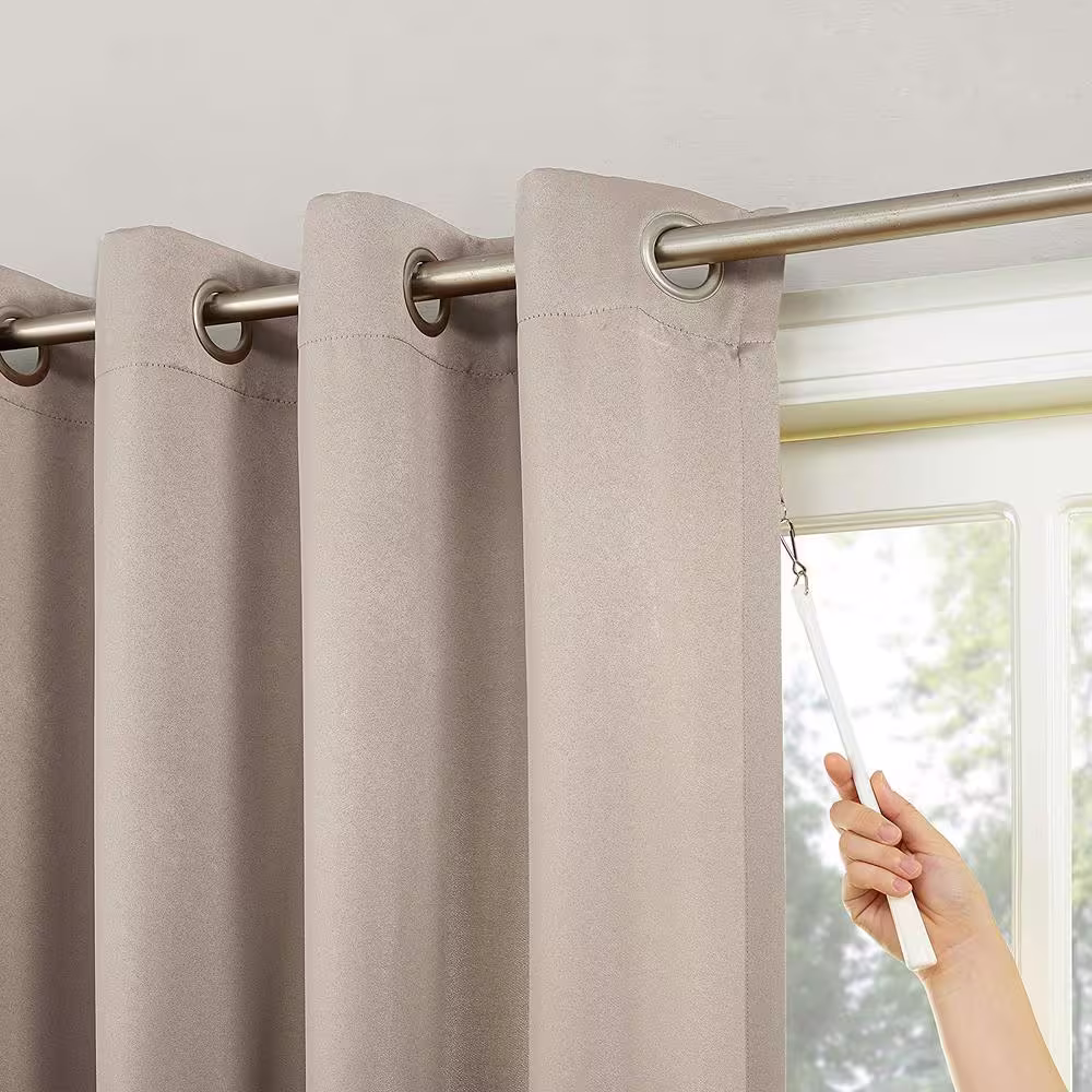 Sun Zero Stone Thermal Extra Wide Blackout Curtain - 100 in. W x 84 in. L