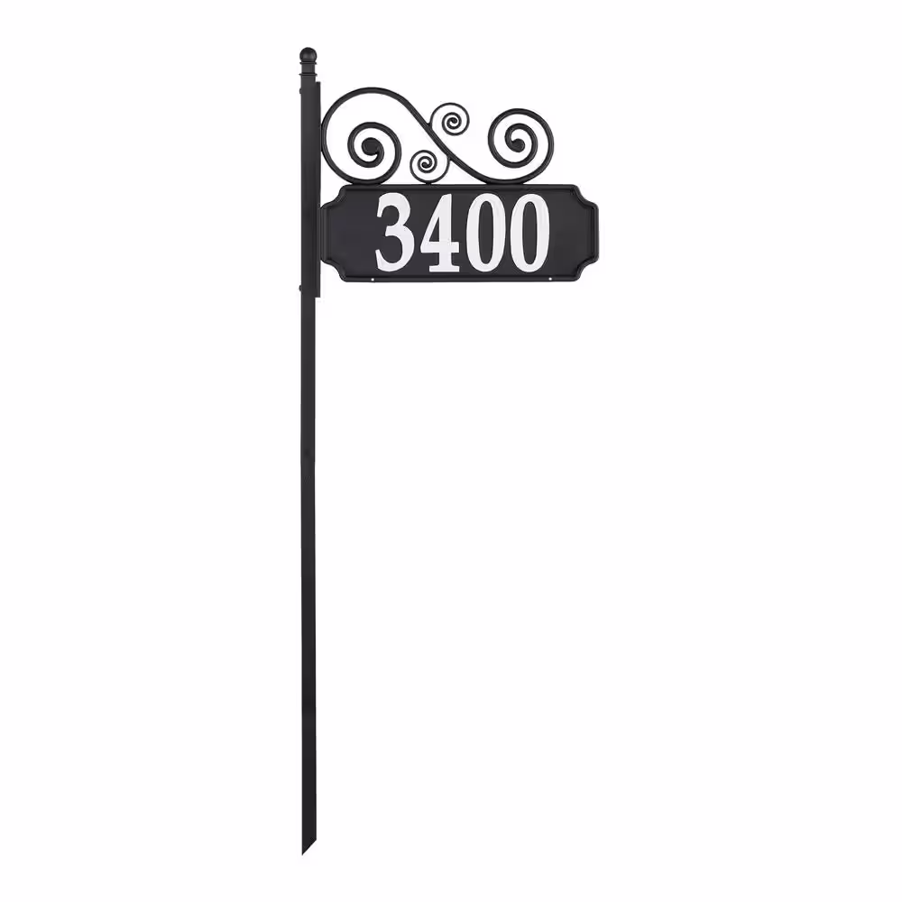 None Nite Bright Rectangle Scroll Reflective Address Post Sign
