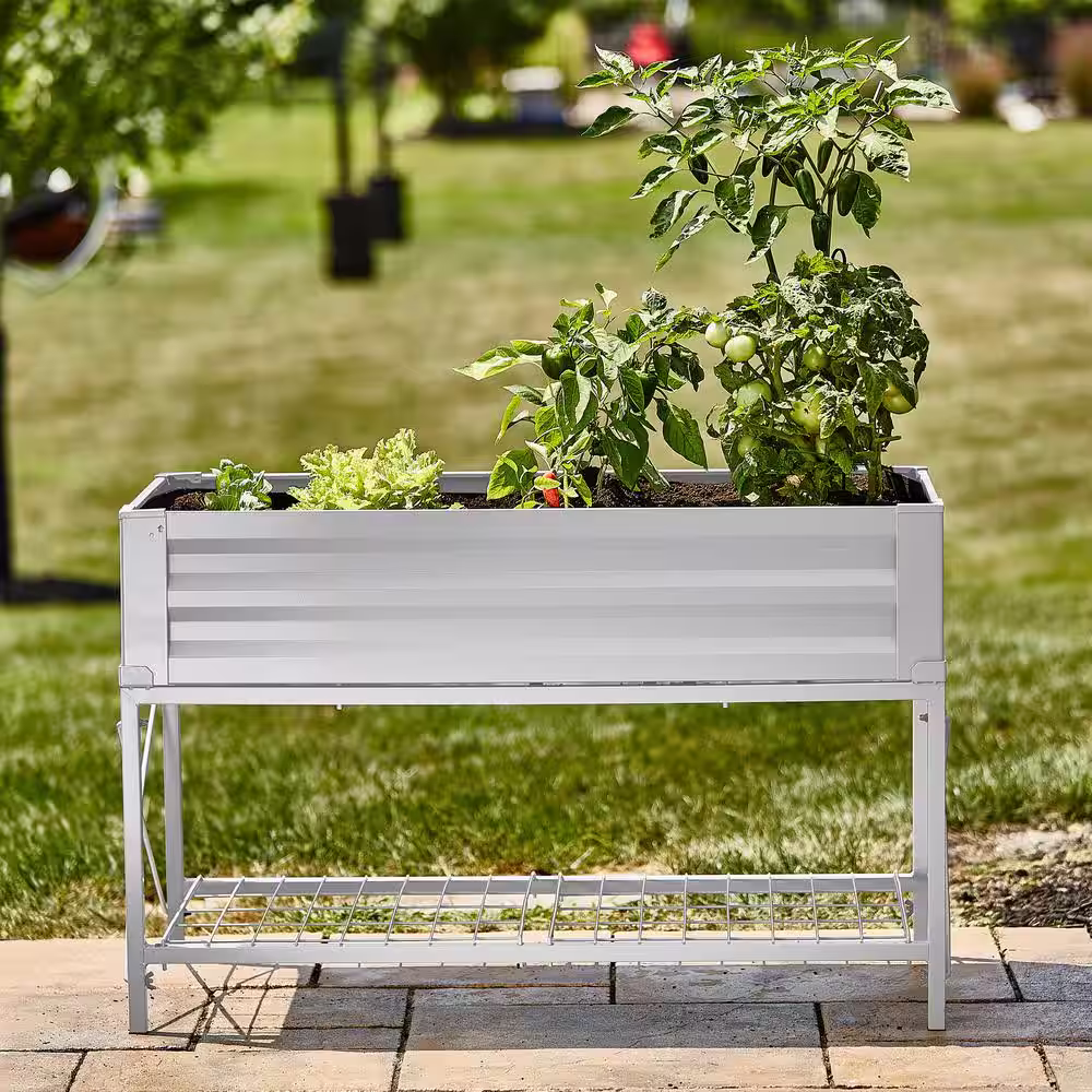 Vigoro Stand Up Steel Raised Garden Planter with Liner