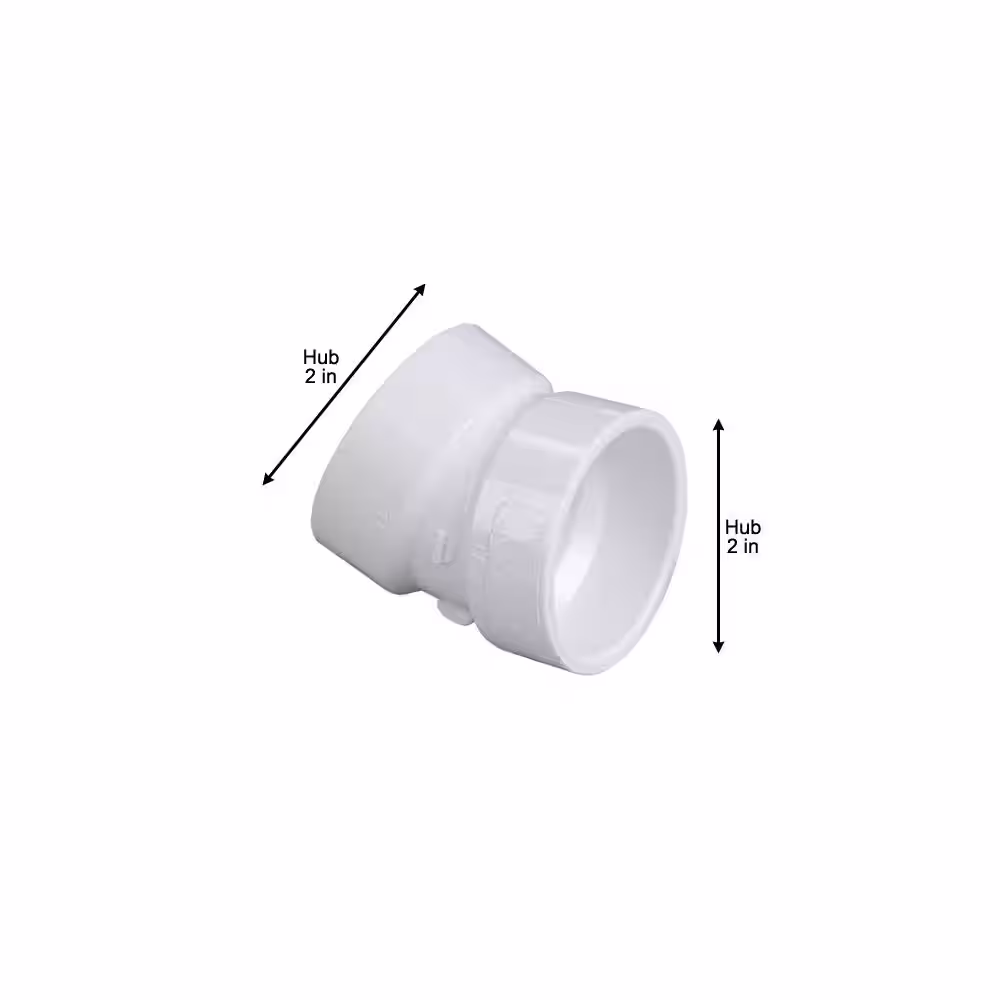 NIBCO 2 in. PVC DWV 22-1/2-Degree Hub x Hub Elbow Fitting