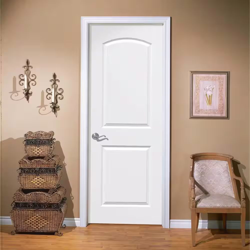 Masonite Roman Smooth 2-Panel Round Top Hollow Core Primed Composite Interior Door Slab