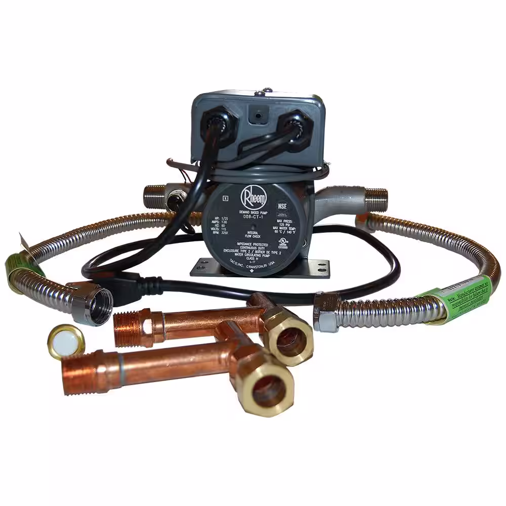 Rheem 1/25 HP Hot Water Recirculating Pump with Under Sink Kit