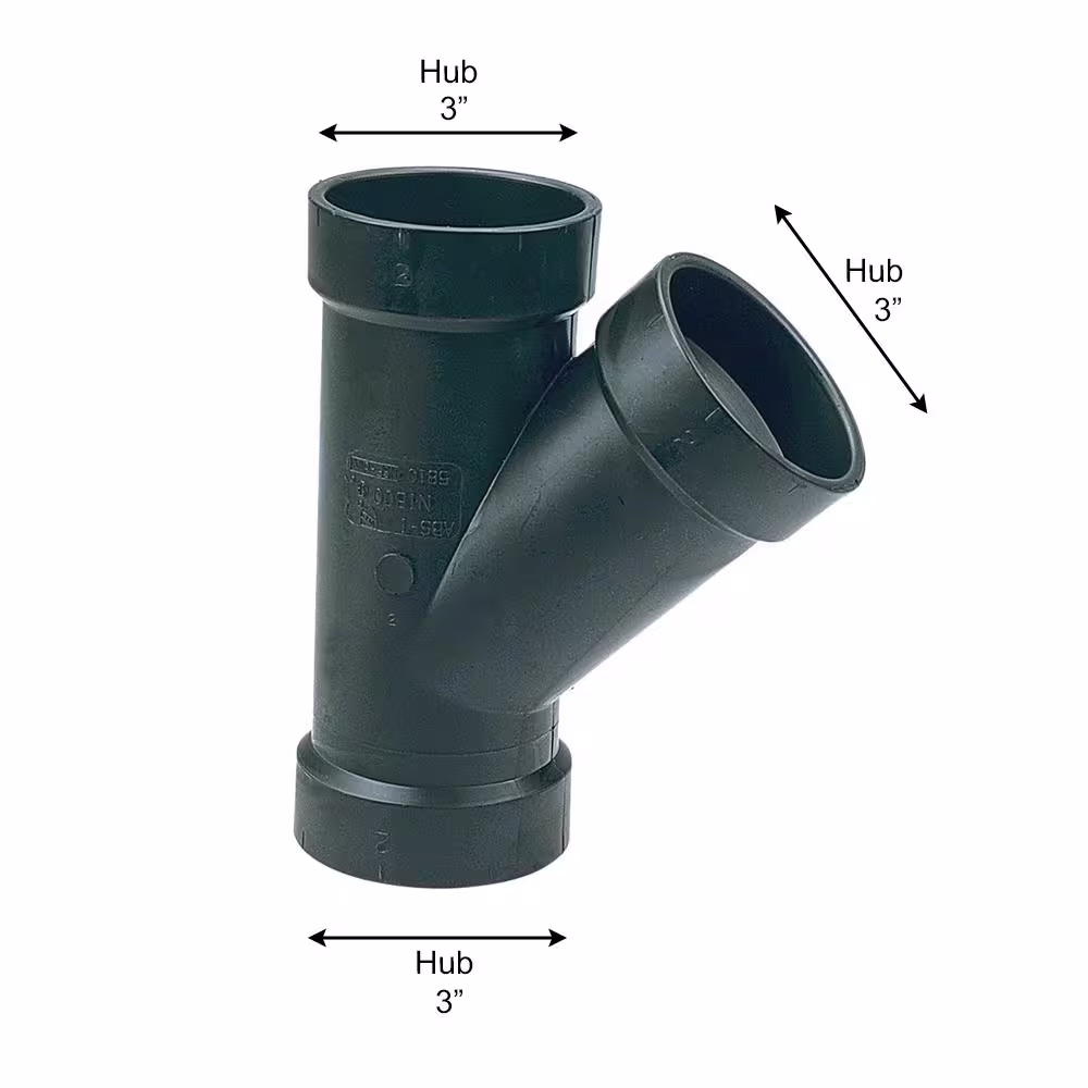NIBCO 3 in. ABS DWV 45-Degree All Hub Wye