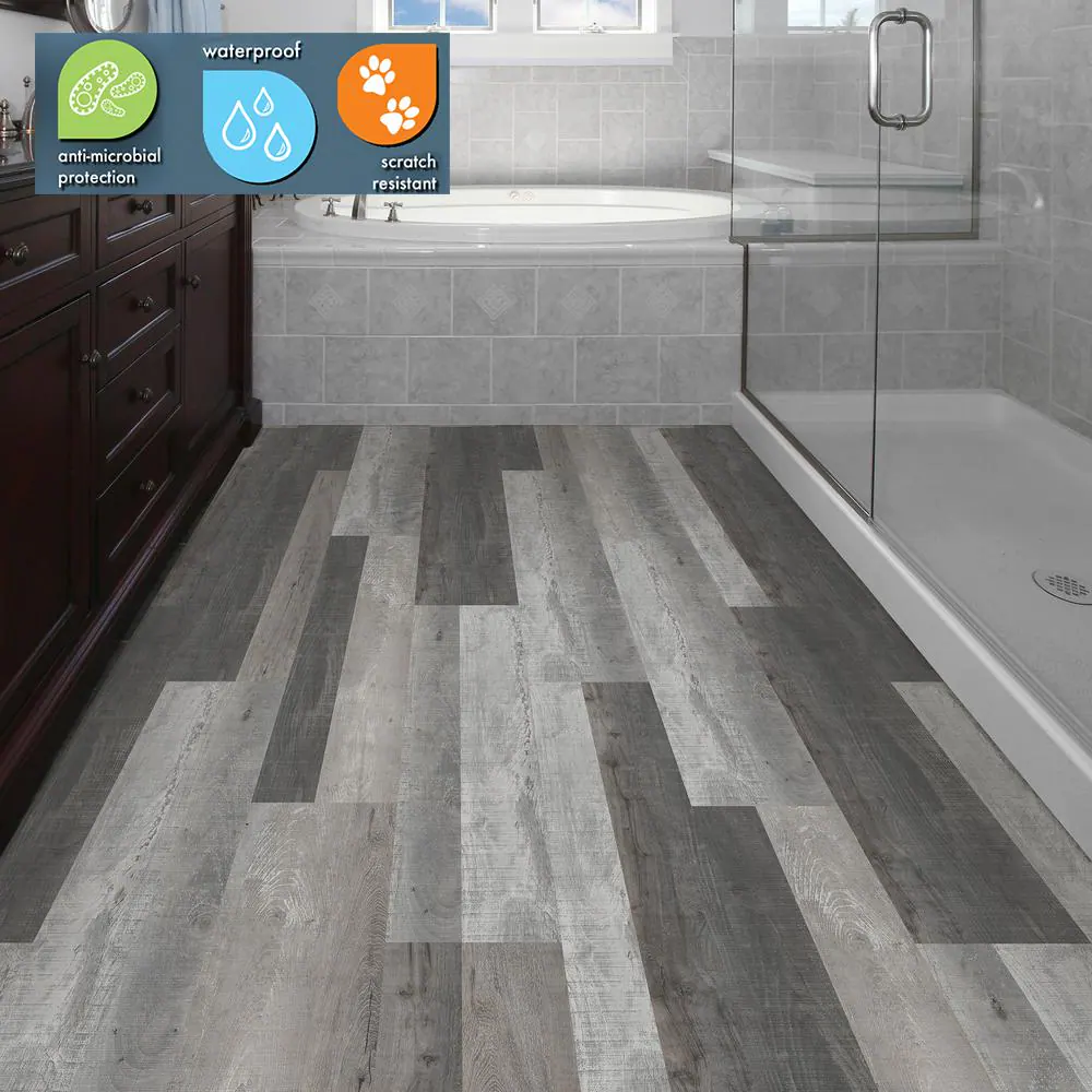 Lifeproof Distressed Wood 6 MIL x Multi-Width x 48 in. L Click Lock Waterproof Luxury Vinyl Plank Flooring (19.5 sqft/case)