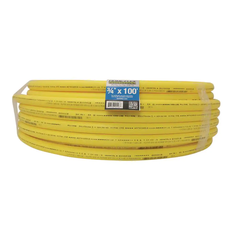 HOME-FLEX Underground 3/4in IPS Extension Kit (1)3/4in x 100 ft. Pipe, (2)3/4in Couplers, Gas Line Detection