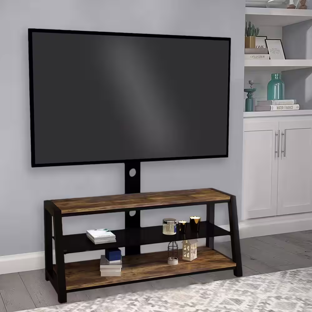 None Large Tabletop TV Stand Mount with 30Â° Swivel For 35-65 in TV