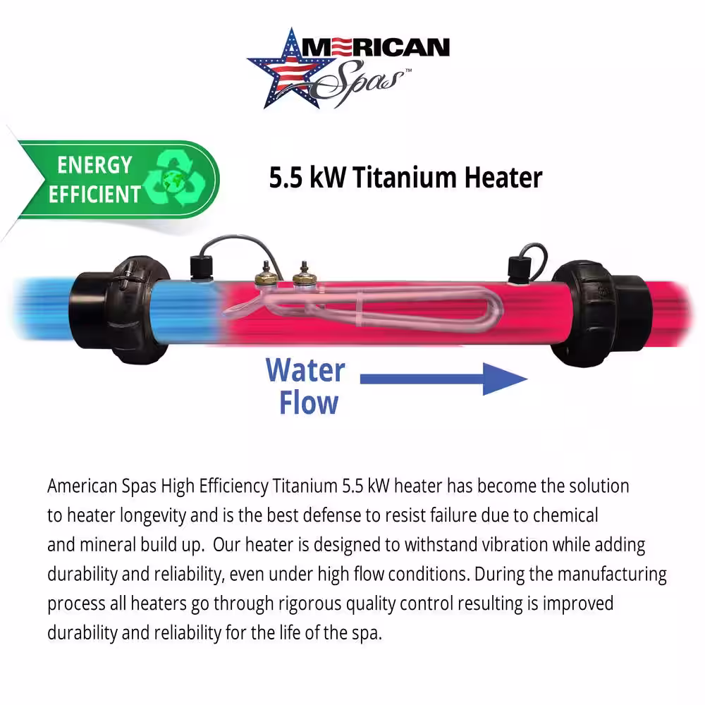 American Spas 7-Person 40-Jet Premium Acrylic Bench Spa Standard Hot Tub with Ozonator and 5.5kW Heater