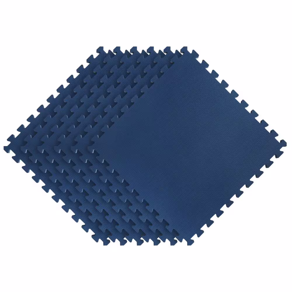 Norsk Bohemian Reversible Interlocking Foam Blue 24.8 in. x 24.8 in. x 0.47 in. Floor Tiles (6 pack) (24 sq. ft.)