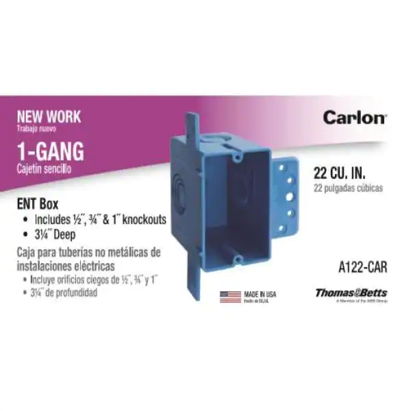 Carlon 1-Gang 22 cu. in. PVC New Work ENT Electrical Box