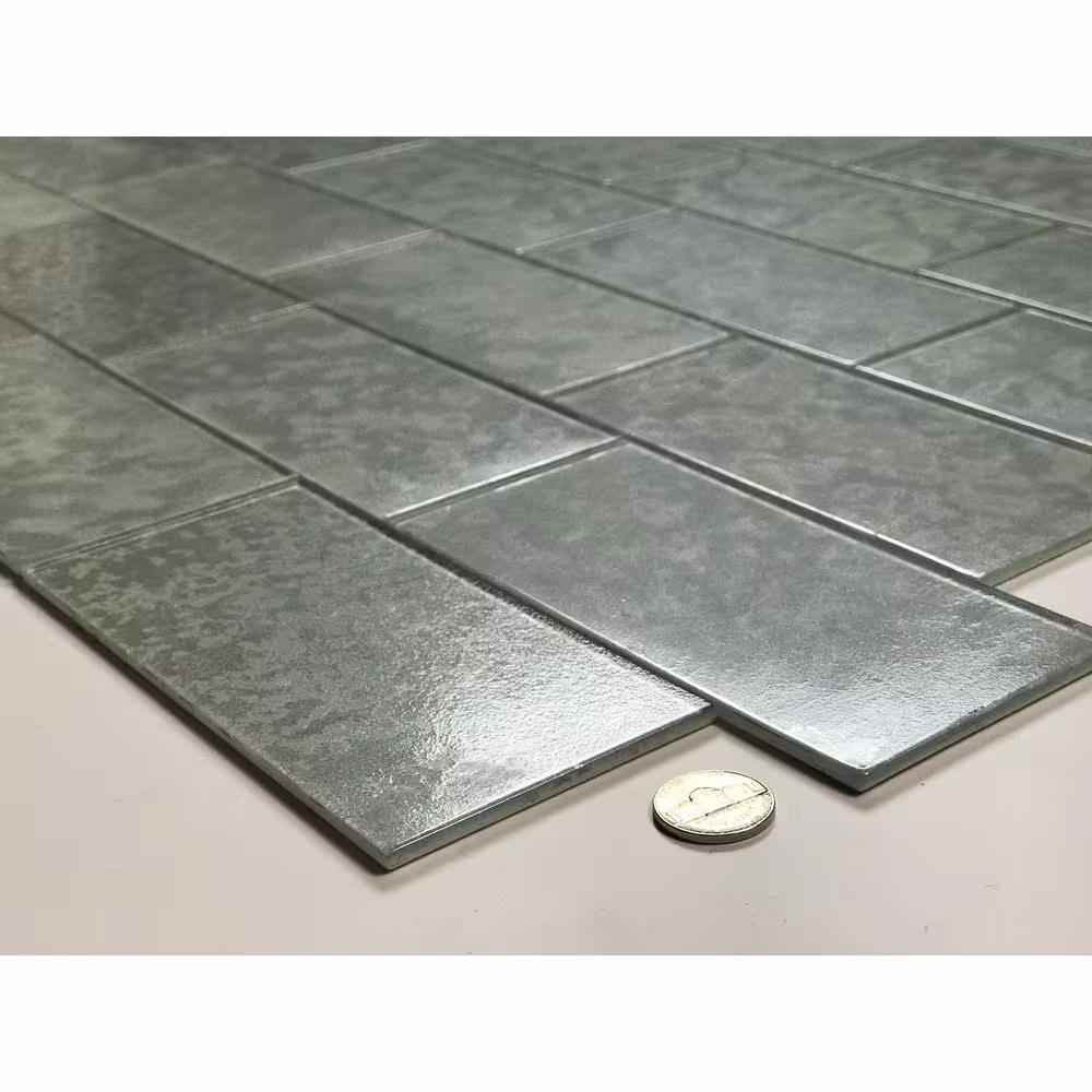 ABOLOS Vintage Design Antique Gray Subway 6 in. x 3 in. Glossy Glass Decorative Wall Tile (16 sq. ft./Case)