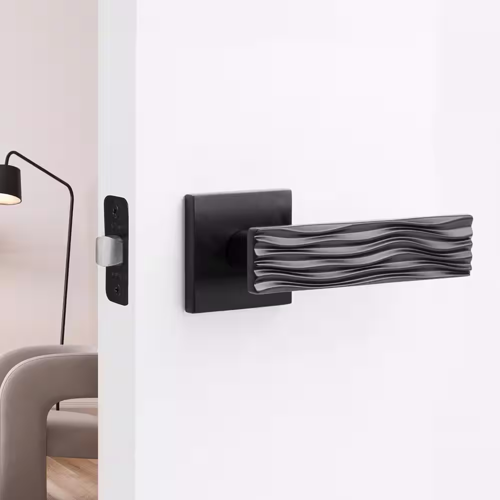 McBowery Ridge Matte Black Passage Hall/Closet Modern Door Handle (Right Hand)