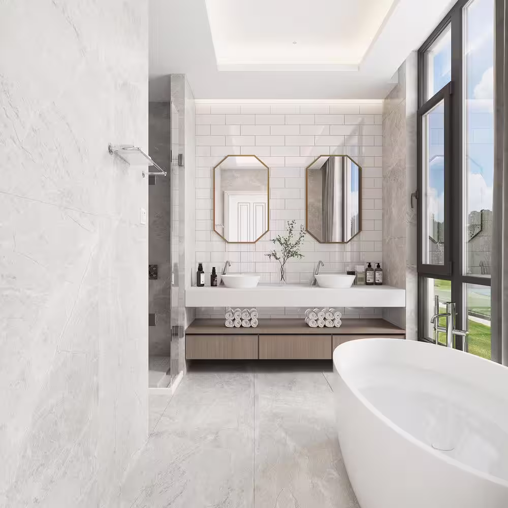 Giorbello Agreeable Gray 4 in. x 12 in. x 8mm Glass Subway Wall Tile (5 sq. ft./Case)