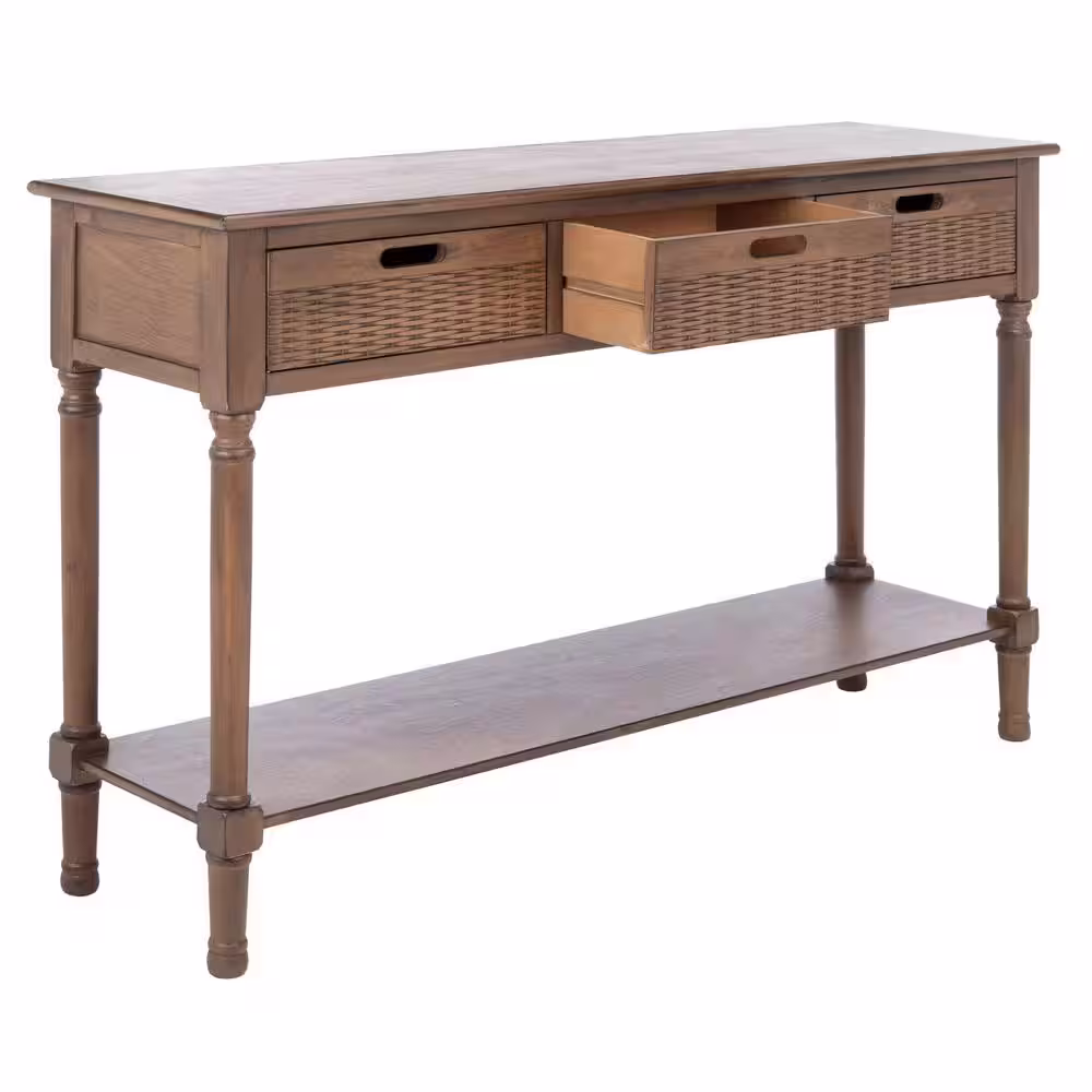 SAFAVIEH Landers Brown 3-Drawer Console Table