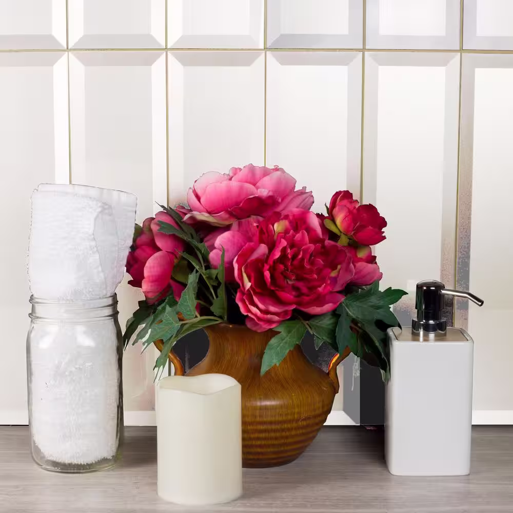 ABOLOS Secret Dimensions Bevel White Subway 3 in. x 12 in. Glass Decorative Backsplash Wall Tile (1 sq. ft./Case)