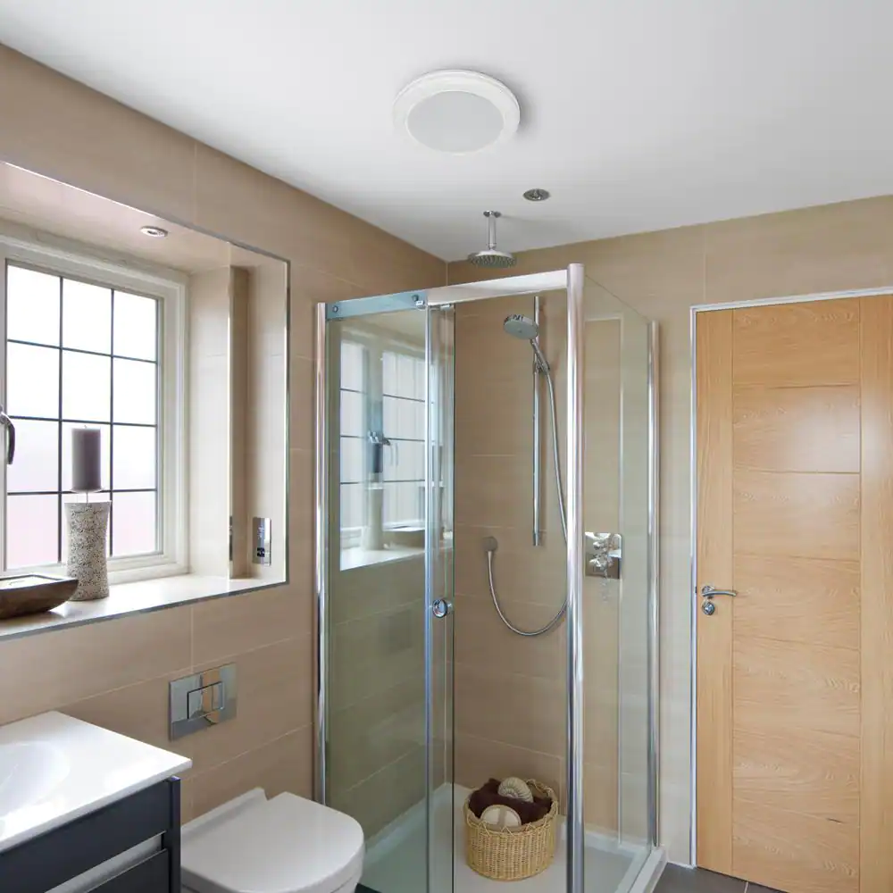 HOMEWERKS 80 CFM Ceiling Mount Bathroom Exhaust Fan with Bluetooth Speaker and LED Light