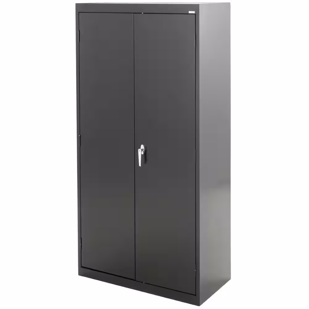 Sandusky Classic Series Combination Storage Cabinet with Adjustable Shelves in Black (36 in. W x 72 in. H x 24 in. D)