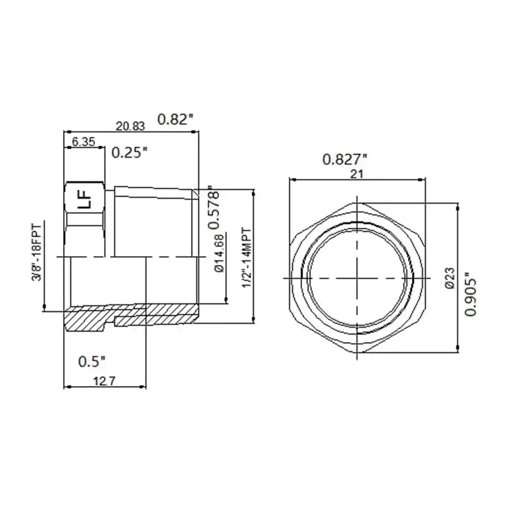 Everbilt 1/2 in. MIP x 3/8 in. FIP Brass Bushing Fitting