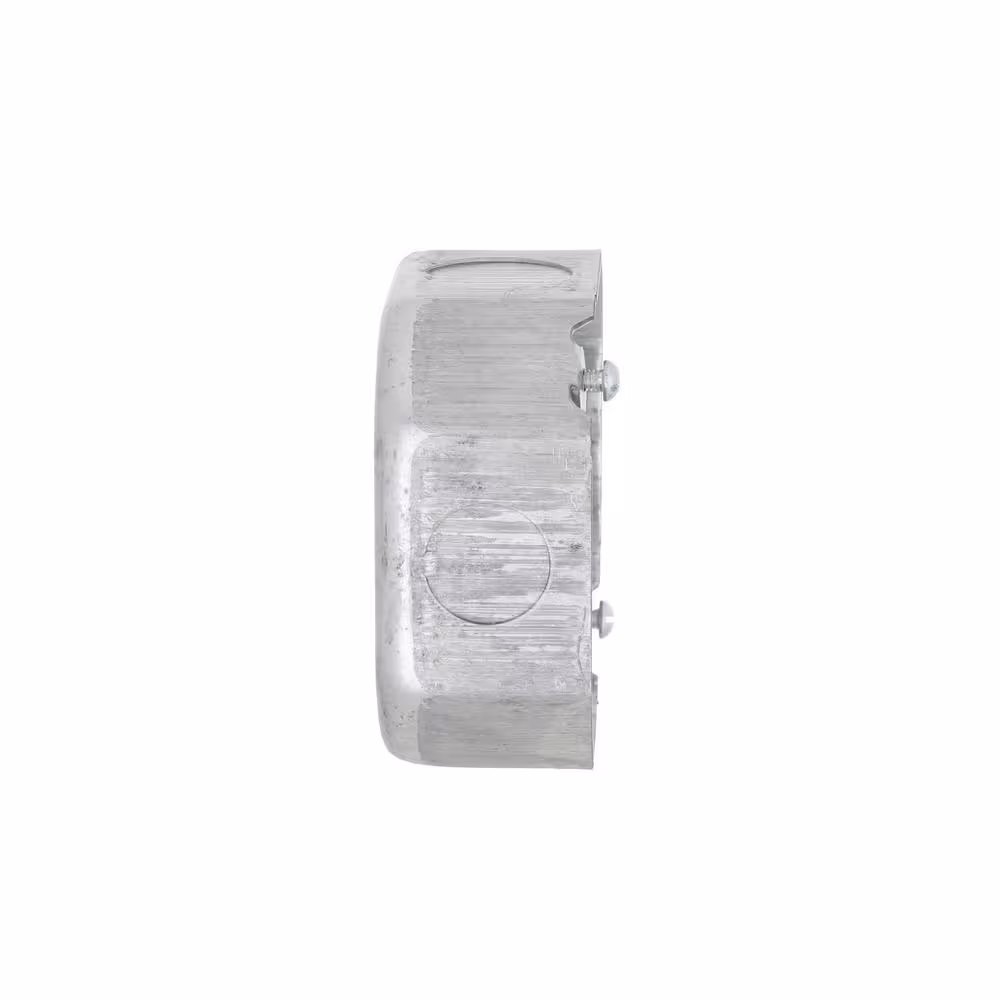None 4 in. W x 1-1/2 in. D Steel Metallic Drawn Octagon Box with Four 1/2 in. and Four 3/4 in. KO's, Raised Ground, 1-Pack