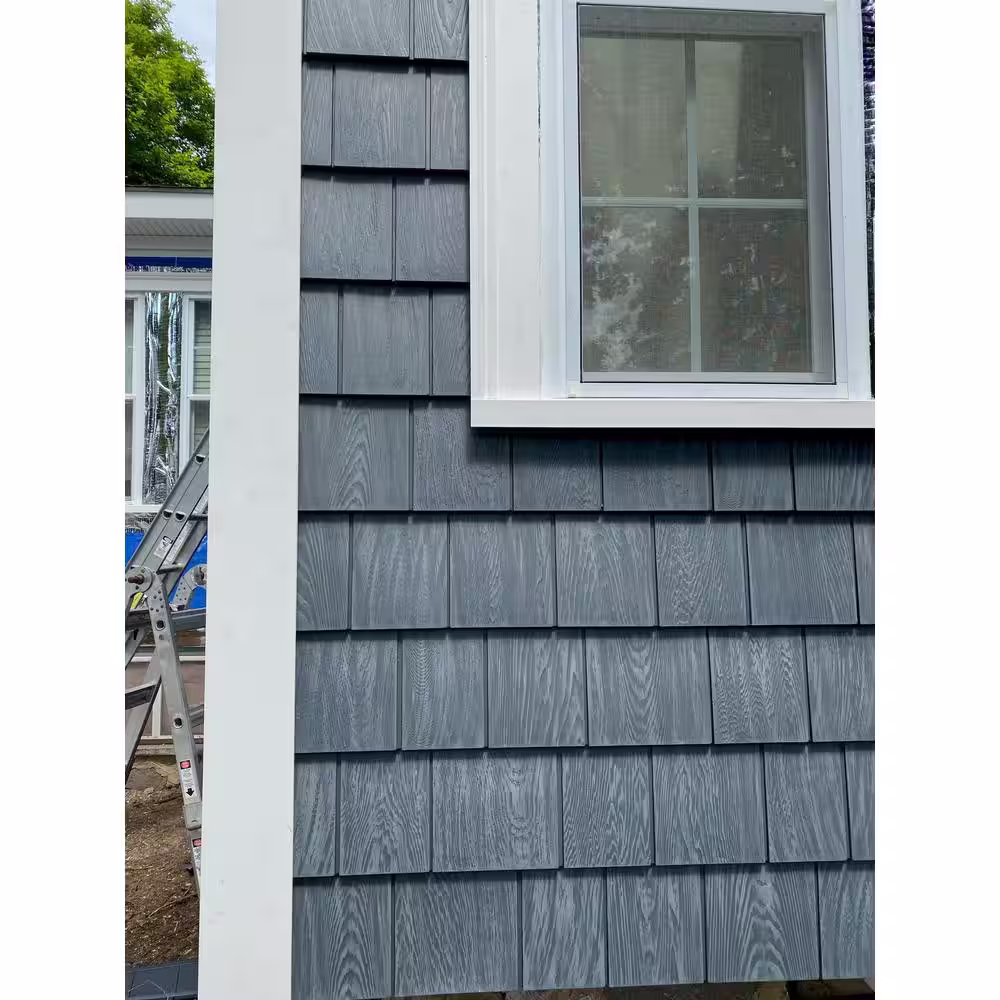 Grayne 6-1/2 in. x 60-1/2 in. Rustic Slate Engineered Rigid PVC Shingle Panel 5 in. Exposure (24-Per Box)