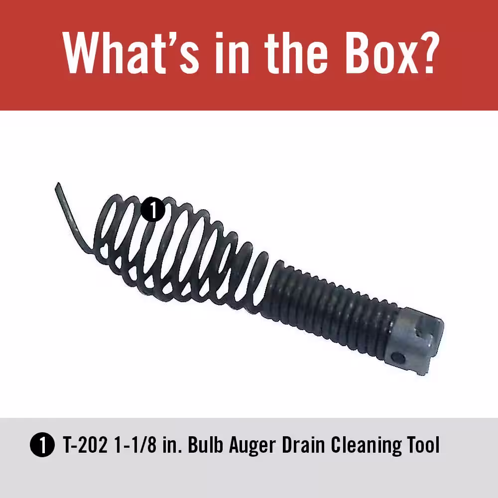 RIDGID T-202 1-1/8 in. Bulb Auger Drain Cleaning Cable Attachment, Fits 3/8 in. Inner Core & 5/8 in. Sectional Cables