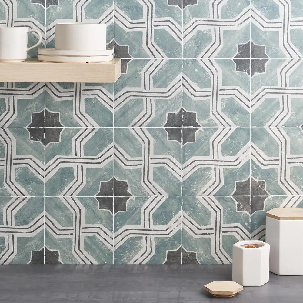 Ivy Hill Tile Patras Deco Iberia 7.87 in. x 7.87 in. Matte Porcelain Floor and Wall Tile (10.76 sq. ft./Case)