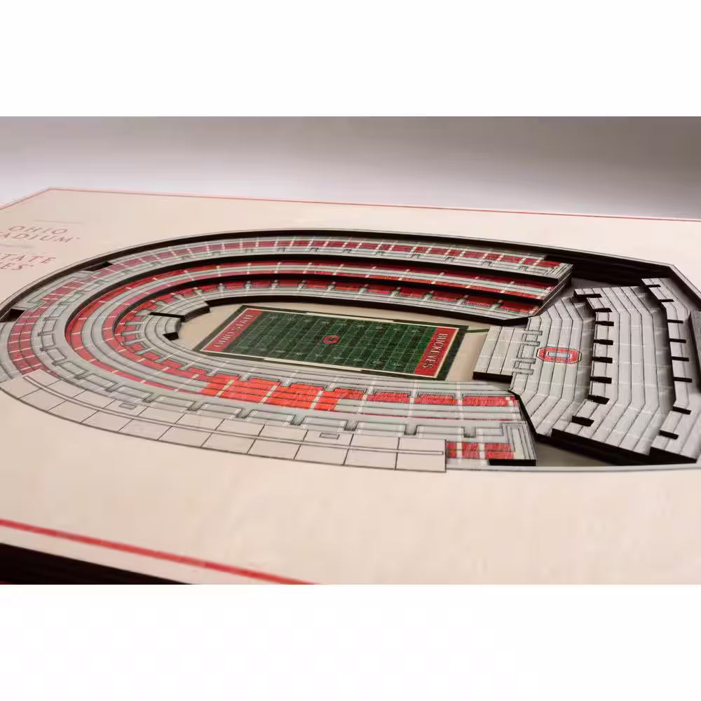 YouTheFan NCAA Ohio State Buckeyes 5-Layer Stadiumviews 3D Wooden Wall Art