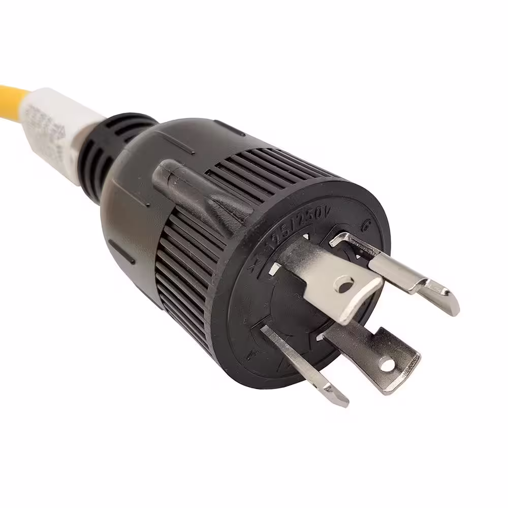 parkworld 4 ft. 12/3 3-Wire 30 Amp 125-Volt Generator 4-Prong Locking NEMA L14-30P to 3x 5-15R Tri-Outlets Adapter Cord