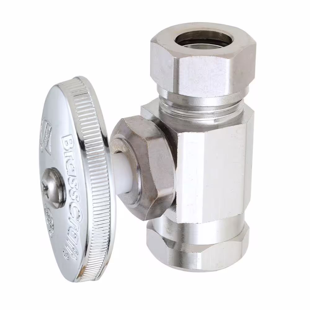 BrassCraft 1/2 in. FIP Inlet x 7/16 in. and 1/2 in. Slip Joint Outlet Multi-Turn Straight Valve