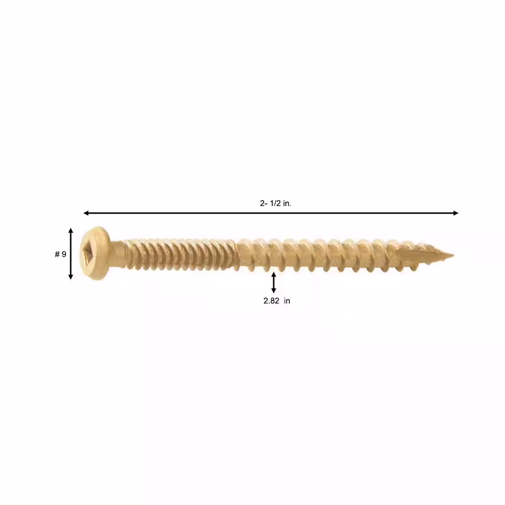 Grip-Rite #9 2-1/2 in. Internal Square Bugle-Head Composite Deck Screws (5 lb.-Pack)
