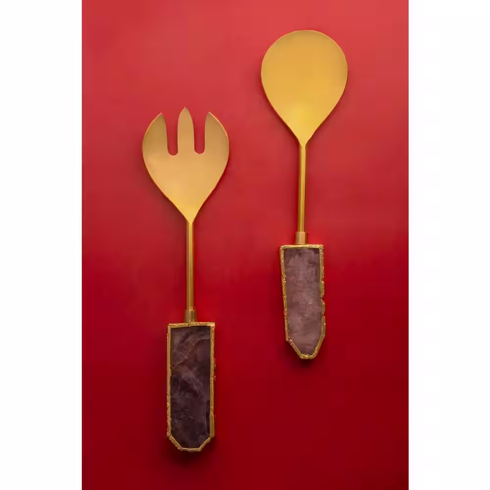 None Arlena Agate Salad Servers, Set of 2