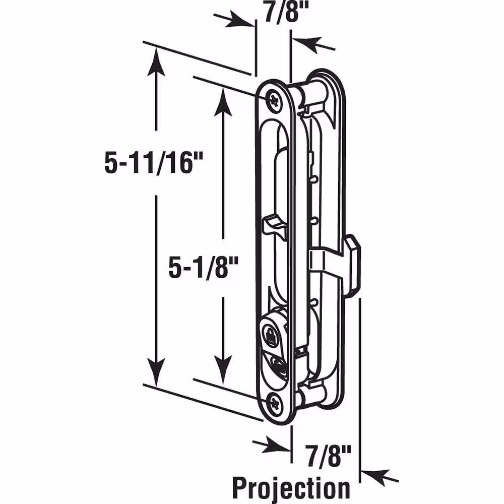 Prime-Line Diecast Black Flush Sliding Screen Door Latch