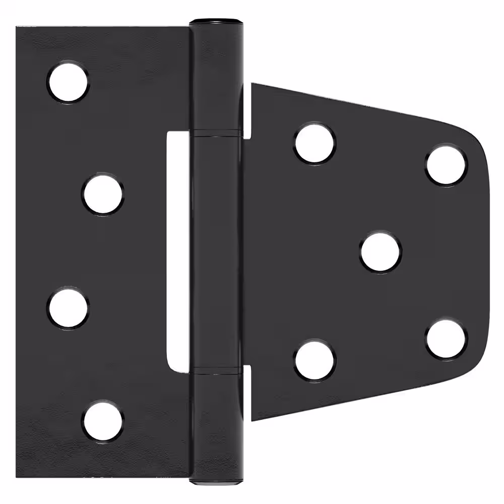 Hillman 3-1/2 in. Heavy Duty T-Hinge in Black for 2 x 4 or 4 x 4 Post Applications (5-Pack)