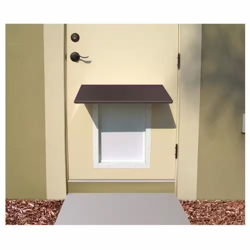 PlexiDor Performance Pet Doors 12 in x 8 in. Plexidor Awning Small Bronze Pet Door