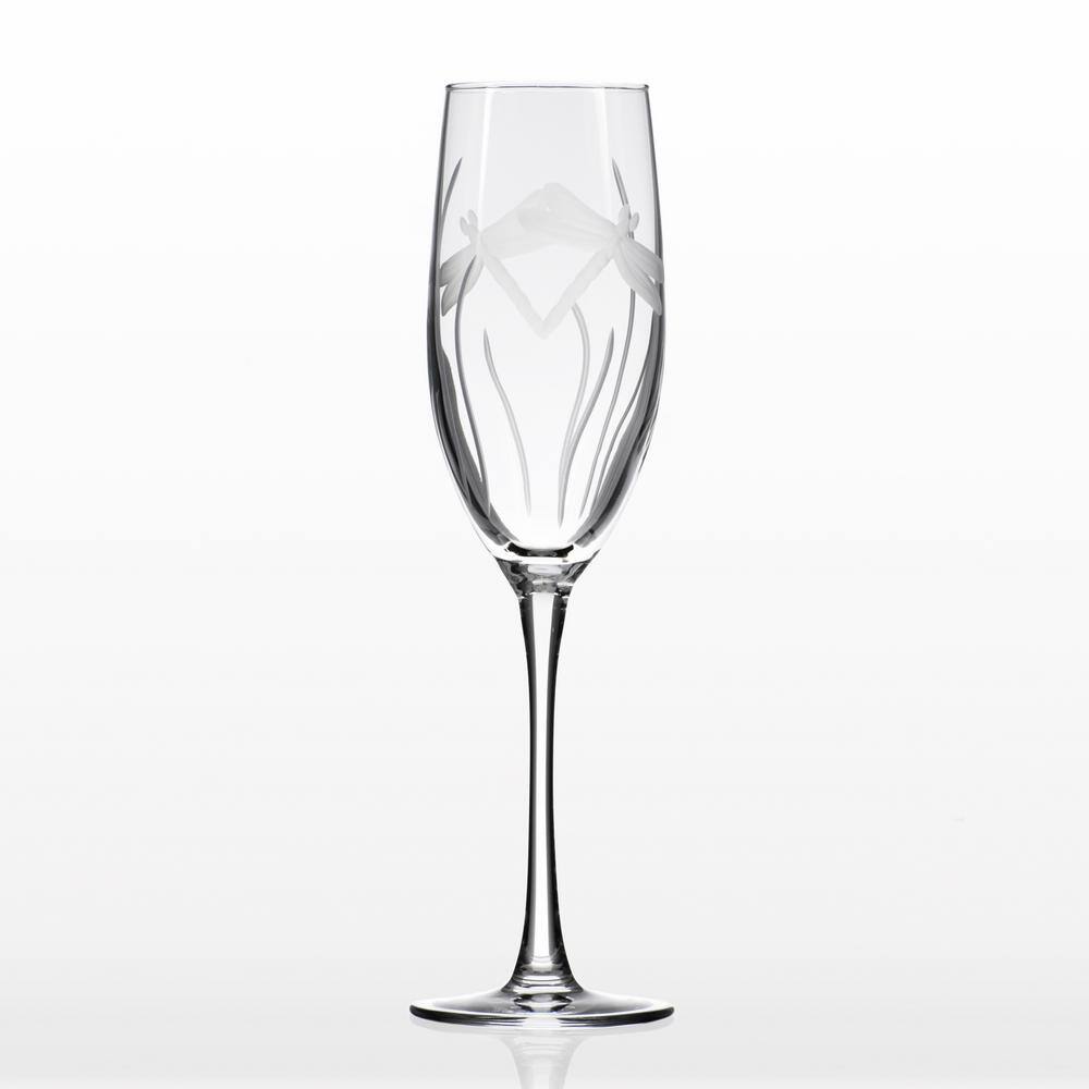 Rolf Glass Dragonfly 8 oz. Clear Champagne Flute (Set of 4)