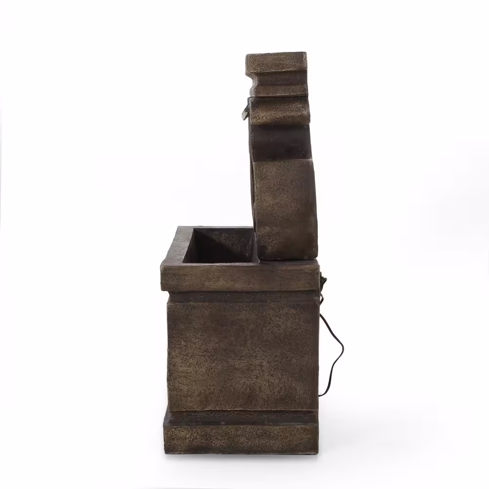 Noble House Clarkdale Outdoor 30 in. Patina Waterfall Fountain