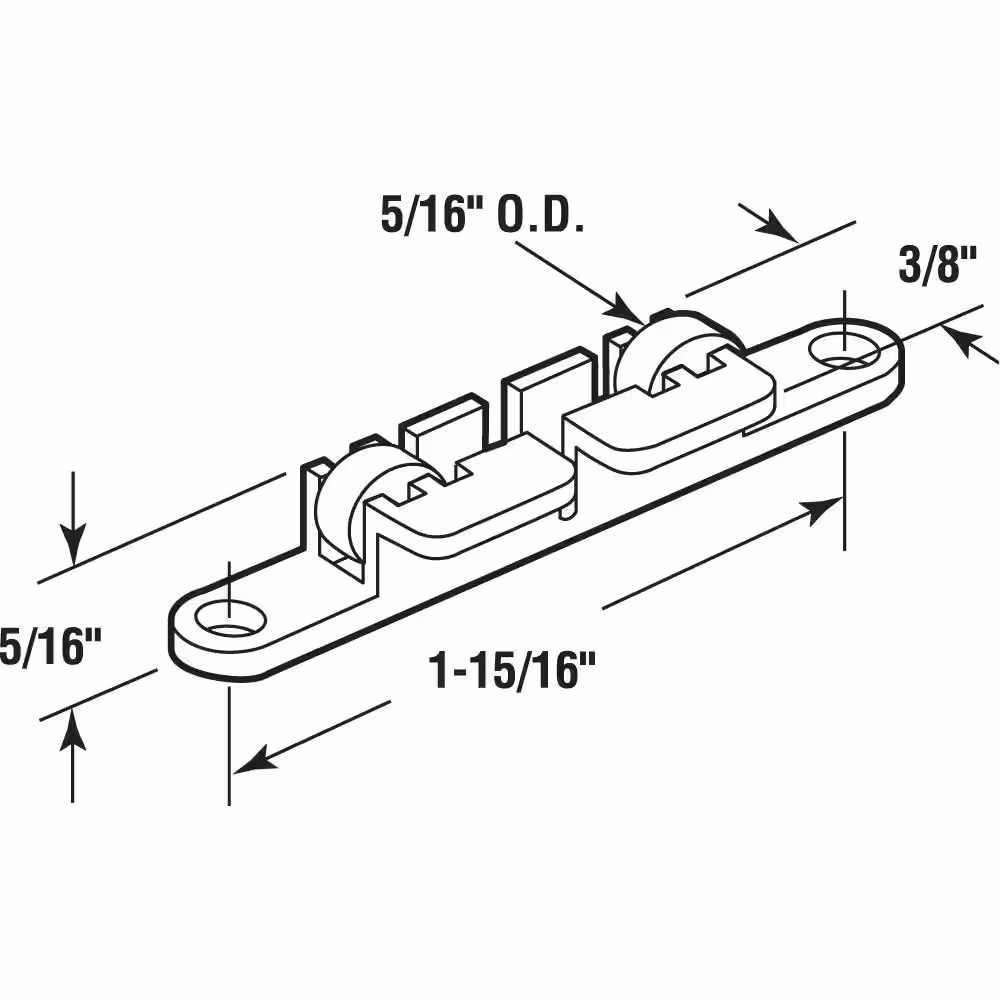 Prime-Line 5/16 in. Flat Steel Wheel Sliding Window Tandem Roller Assembly, A.B.C. (2-pack)