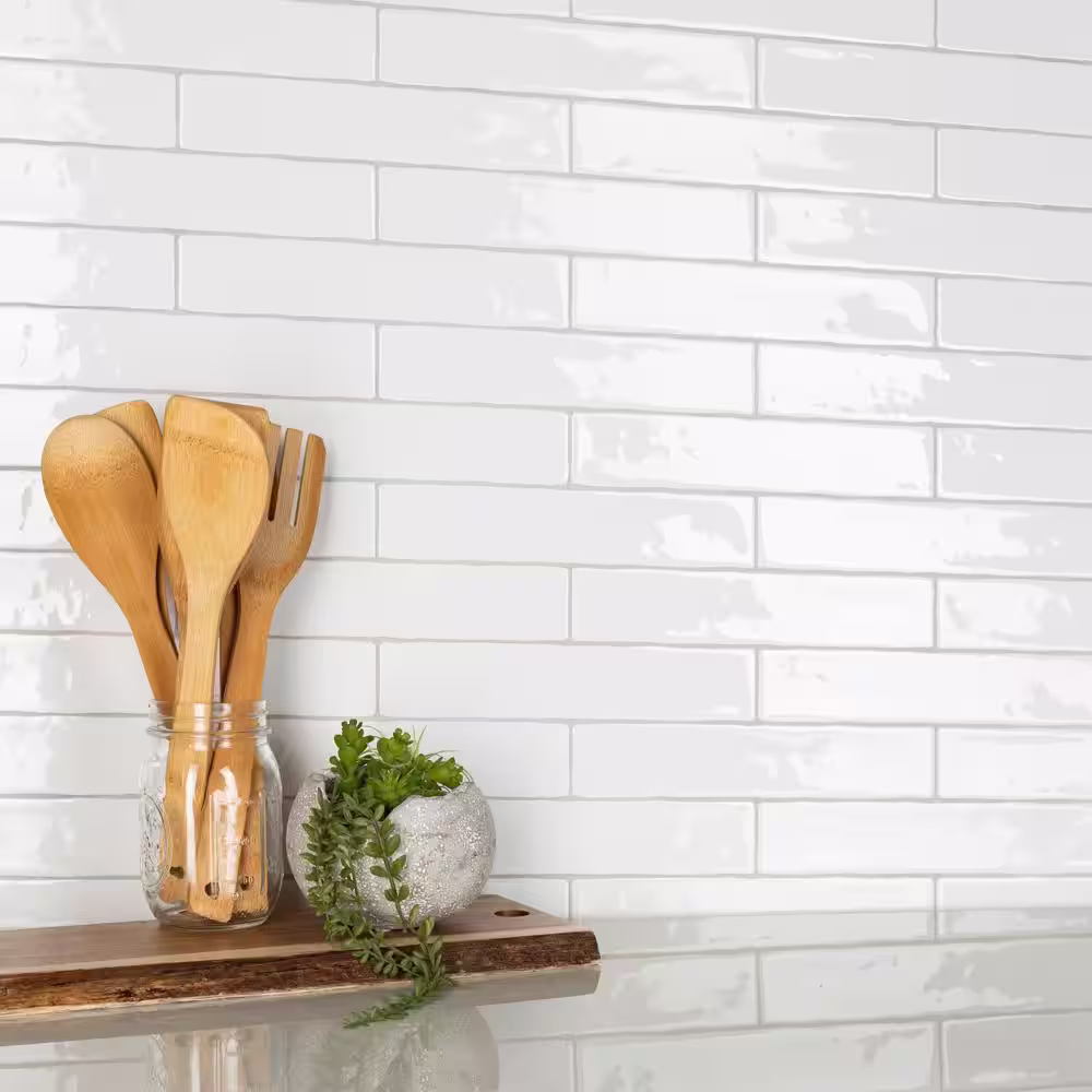 Merola Tile Chester Bianco 2 in. x 10 in. Ceramic Wall Tile (13.44 sq. ft./Case)