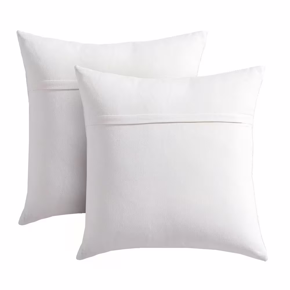 BRIELLE HOME Piper Multi Color Textured Boho Geometric 20 in. L x 20 in. W Throw Pillow (Set of 2)