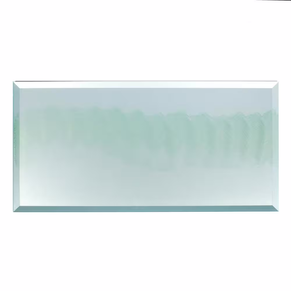 ABOLOS Secret Dimensions Green Large Format Beveled Subway 8 in. x 16 in. Glossy Glass Decorative Tile (0.89 sq. ft.)