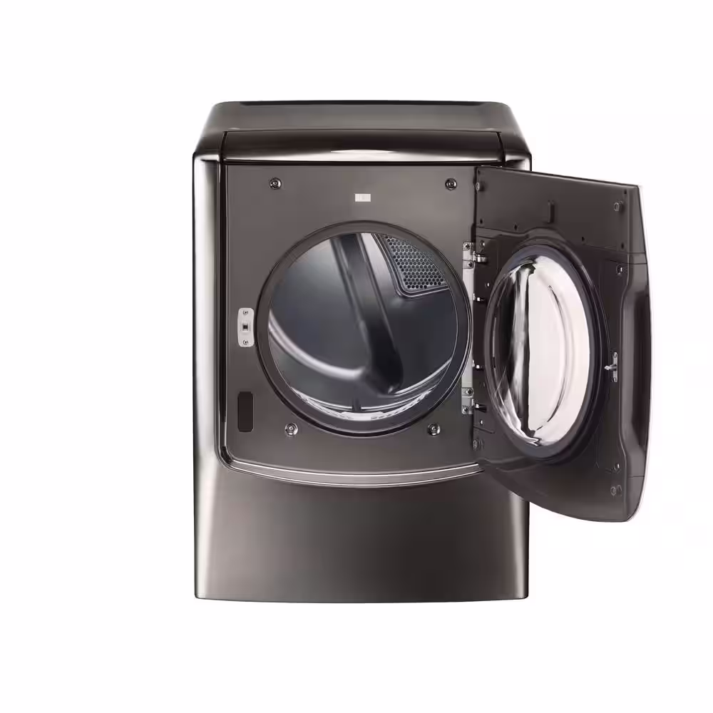 LG SIGNATURE 9.0 cu. ft. Vented SMART Gas Dryer in Black Stainless Steel with Touch Control Panel and TurboSteam