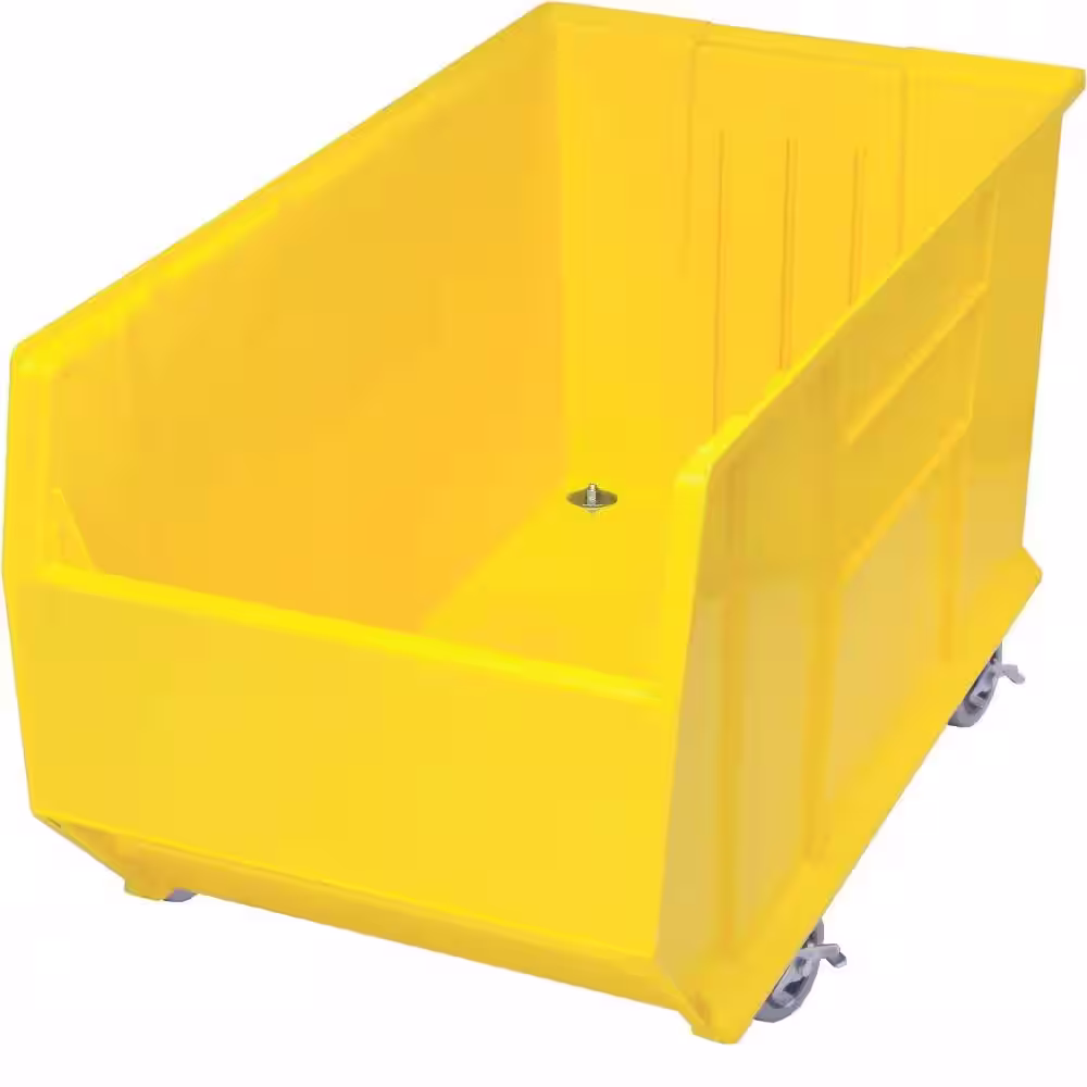 QUANTUM STORAGE SYSTEMS 36 in. Quantum Hulk Mobile 54 Gal. Storage Tote in Yellow (1-Pack)