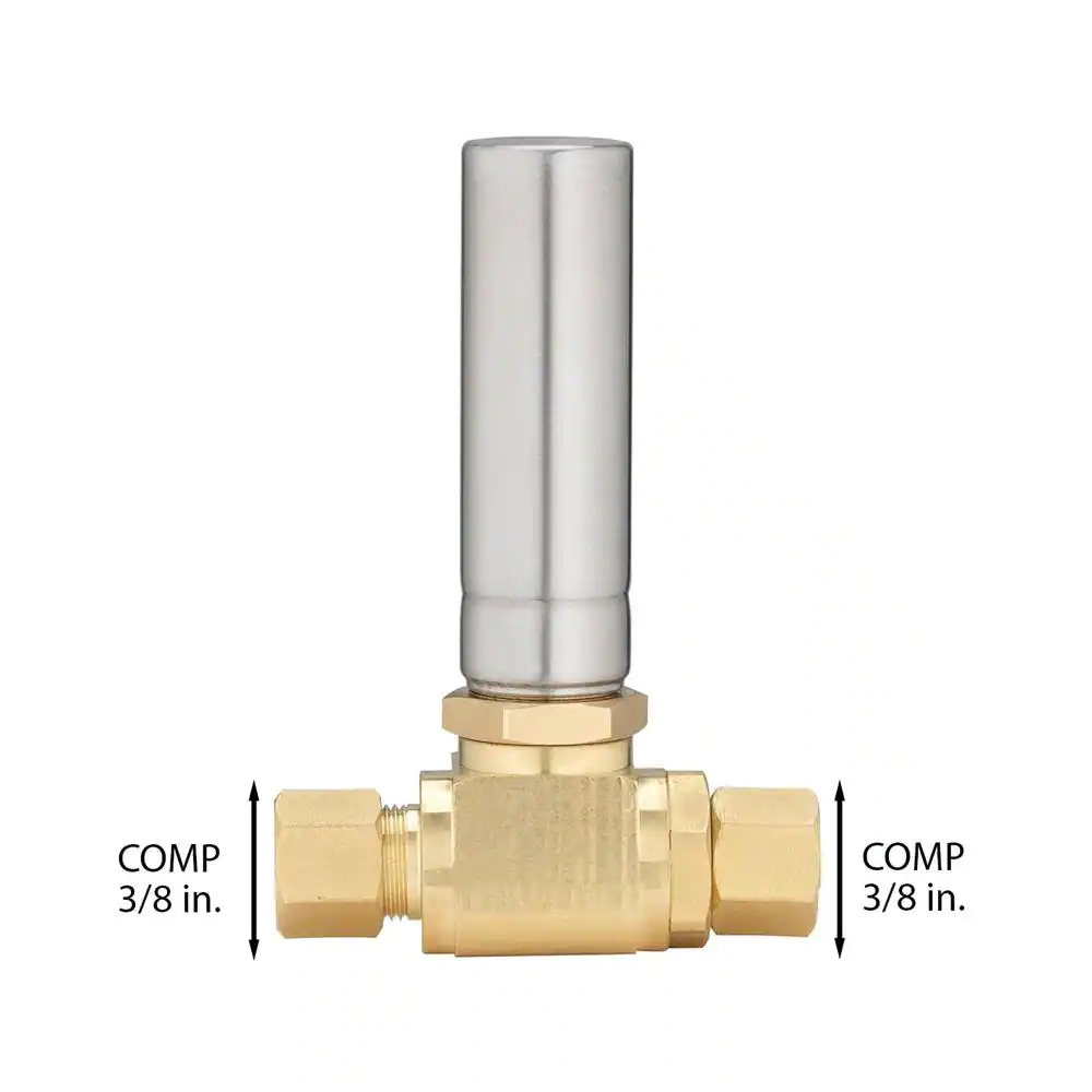 HOMEWERKS 3/8 in. COMP x 3/8 in. COMP Lead Free Stainless Steel Straight Water Hammer Arrestor