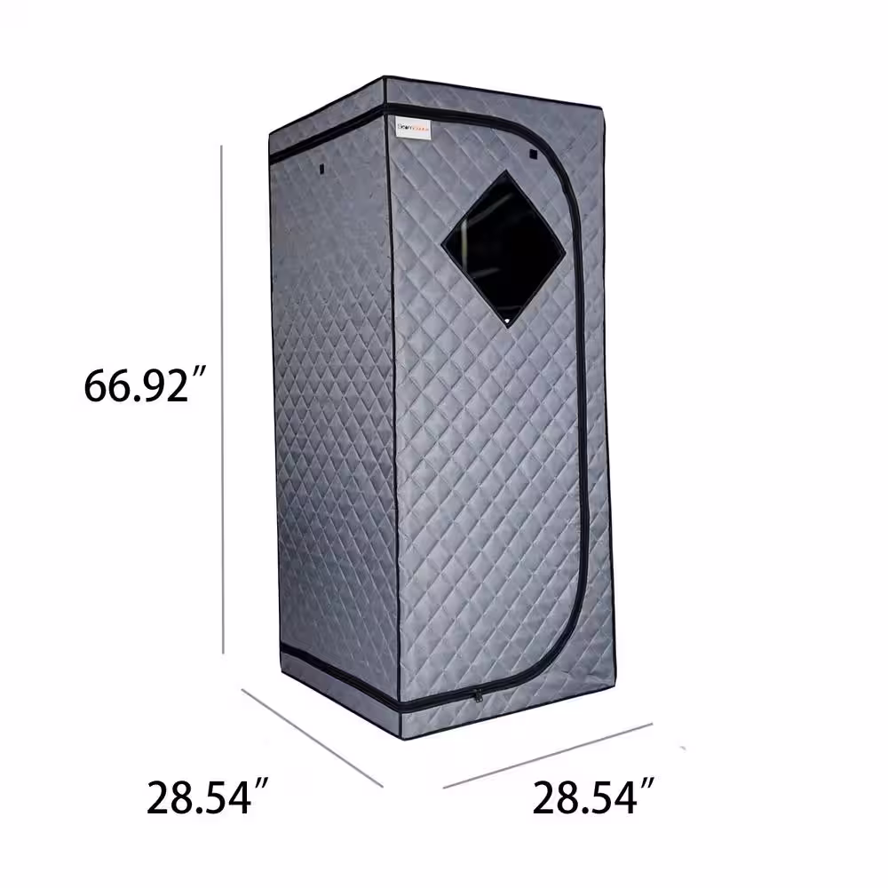 None 1-Person Gray Portable Steam Sauna With Folding Chair