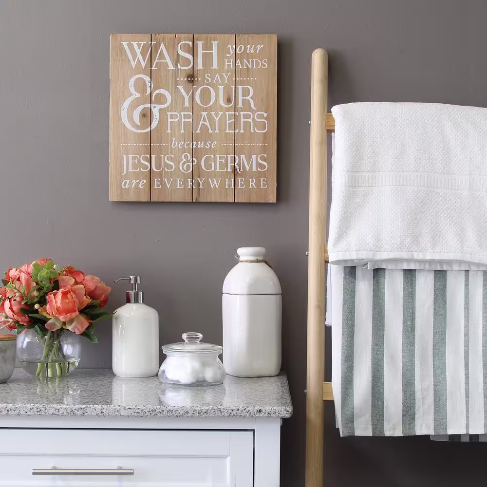 Stratton Home Decor Wash Your Hands, Say Your Prayers Bath Wall Art