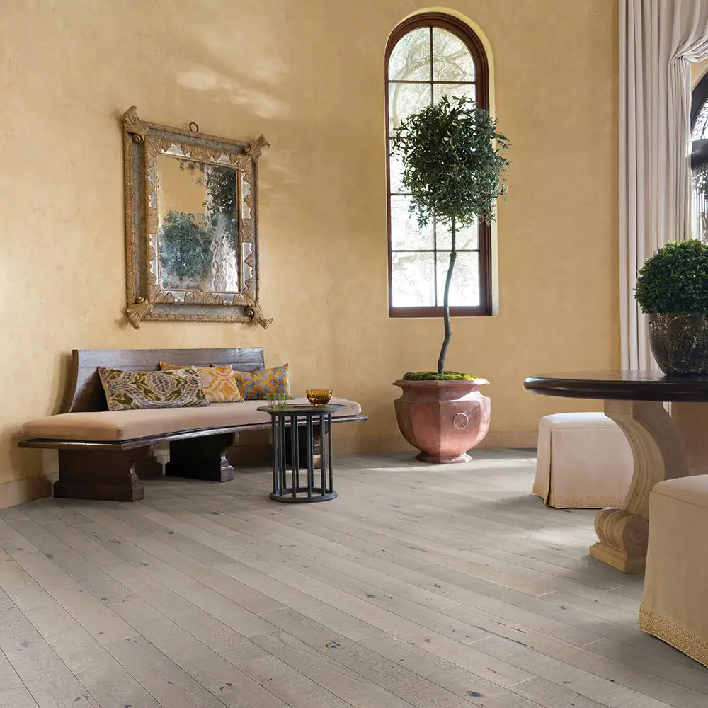Malibu Wide Plank Pebble Beach French Oak 3/4 in. T x 5 in. W Distressed Solid Hardwood Flooring (904.2 sq. ft./pallet)