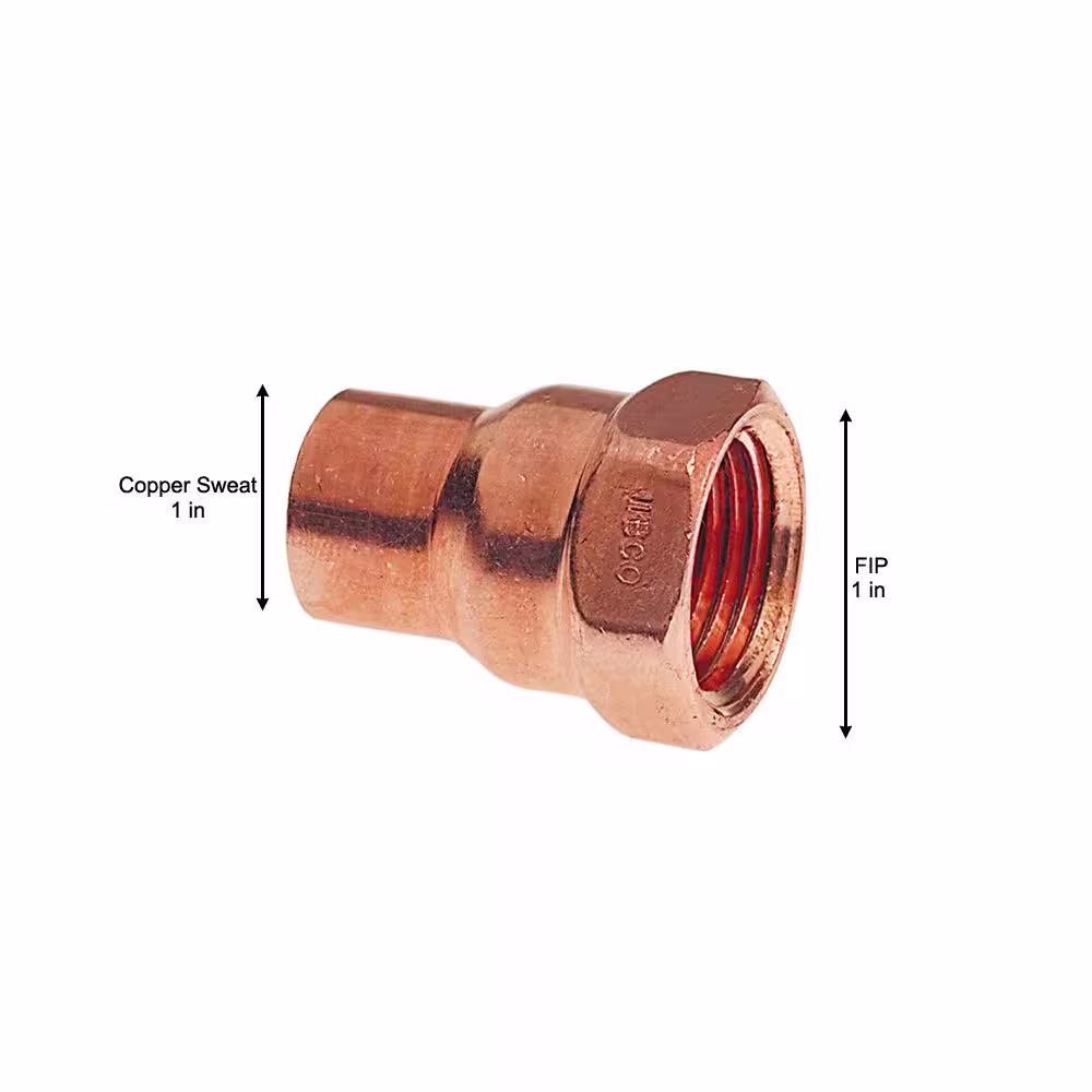 Everbilt 1 in. Copper Pressure Cup x FIP Female Adapter Fitting